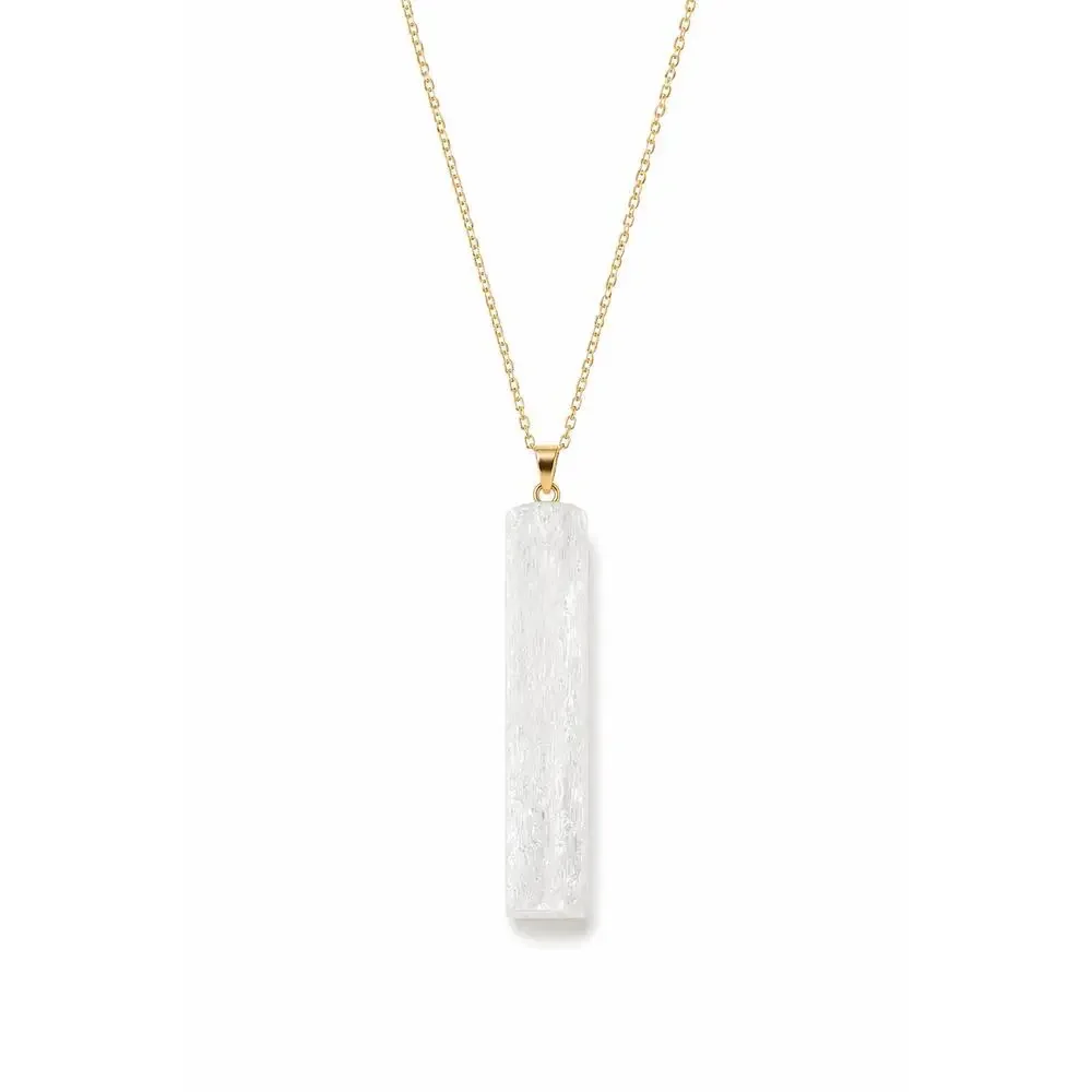 Clear Horizon Selenite Pendant Necklace